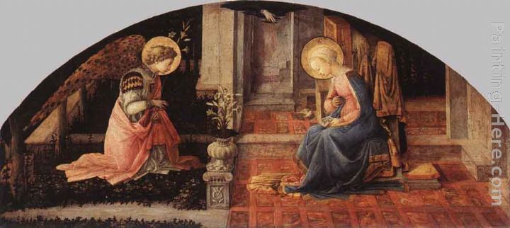 The Annunciation painting - Fra Filippo Lippi The Annunciation art painting